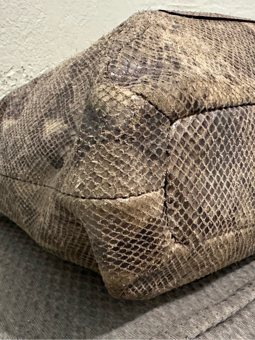 Coach Campbell Snakeskin Embossed Leather Larger Satchel with Top Handles - Picture 15 of 16